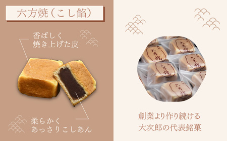 老舗菓子処「大次郎」 六方焼12個