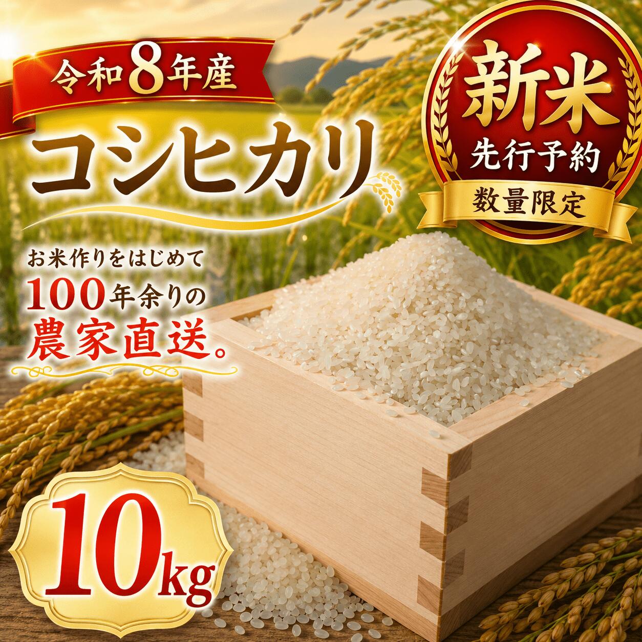【ふるさと納税】 新米 コシヒカリ 10kg 令和8年産 【9月中旬以降順次発送】 | 先行予約 数量 限定 白米 米 お米 こしひかり 10キロ 米10kg ごはん ご飯 こめ コメ はくまい ※ okome kome おむすび おにぎり 国産 飯 おこめ お取り寄せ 弁当 R8年産 千葉県 香取市 TKN001_R8