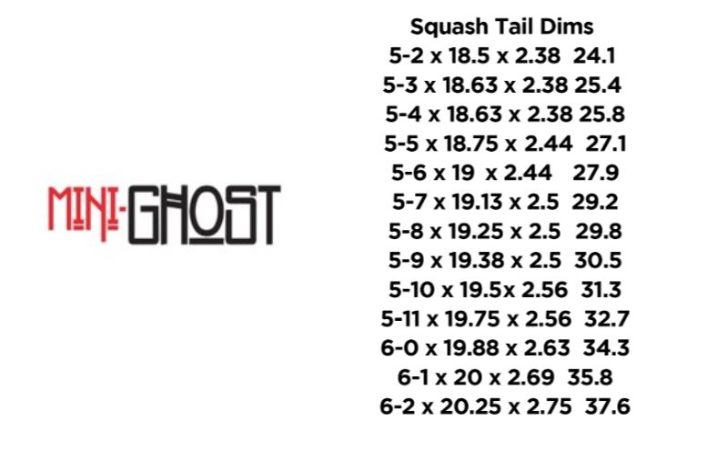 PYZEL SURFBOARDS MINI GHOST Squash Tail 3FIN FUTURES パイゼル サーフボード サーフィン【5'5" 18 3/4" 2 7/16" 27.10L】江