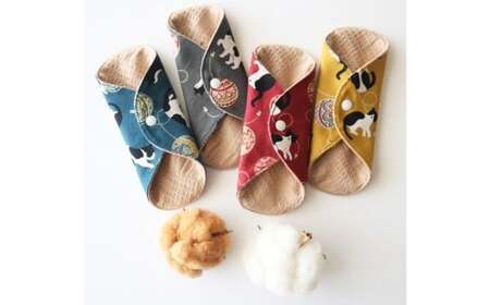 あたため布Mサイズ[色柄おまかせ] オーガニックコットン おりものライナー 布ナプキン 手作り 愛媛県 （1006）