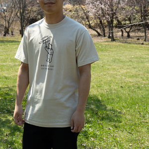 「知床トコさん」×久米繊維　コットンTシャツ　竹とんぼ柄　XLサイズ　半袖