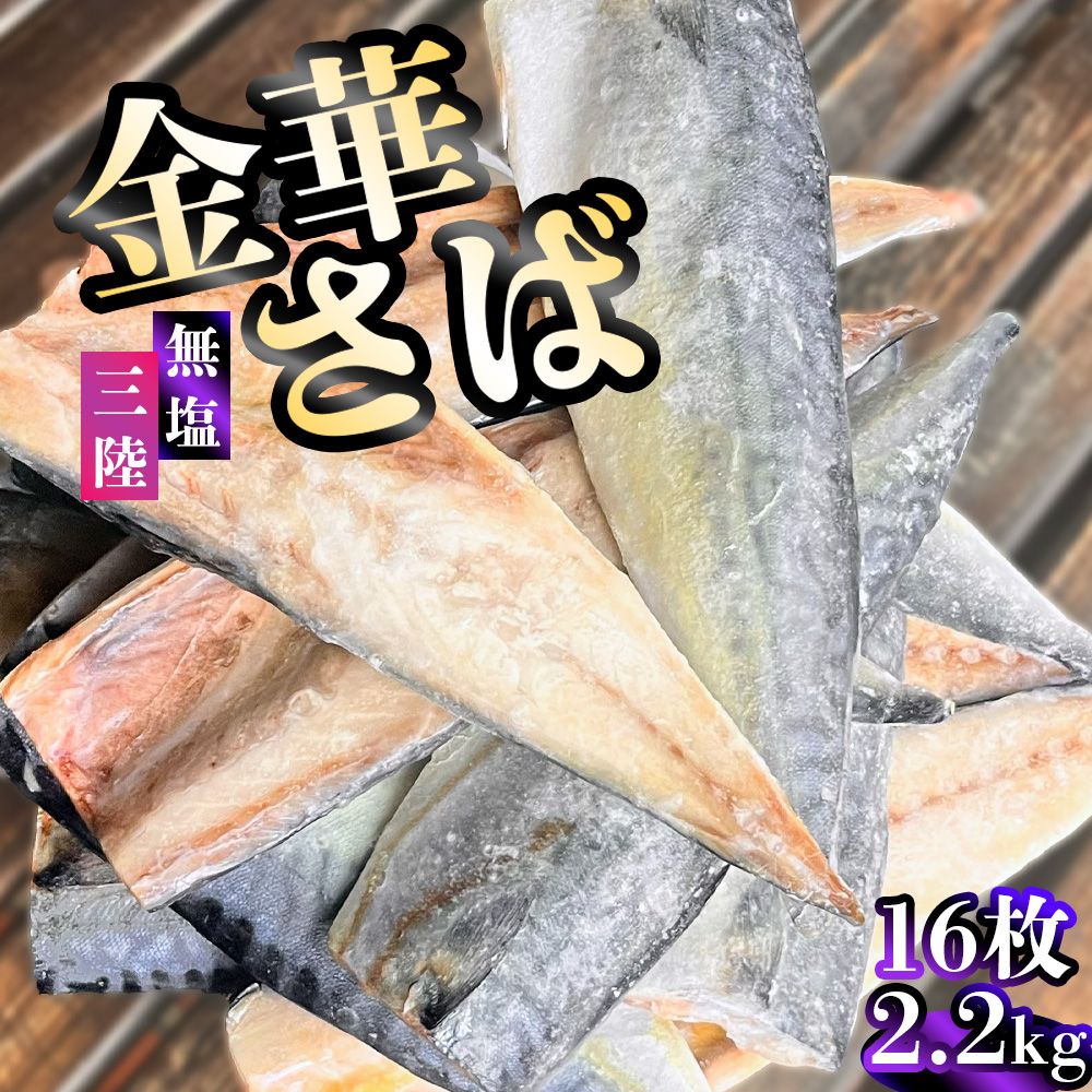 三陸産 金華さば 半身フィレ 16枚(2.2kg) 無塩 冷凍 バラ凍結 ブランド 国産 宮城県産 金華山沖 三陸沖 金華さば さば 鯖 サバ 魚介 大容量 焼き魚 煮魚 味噌煮 お弁当 おかず おつまみ 宮城県 塩竈市 三波食品