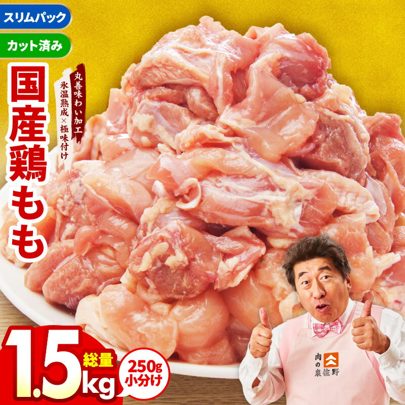 【ふるさと納税】国産 鶏肉もも カット済み 1.5kg 250g×6P 【氷温熟成×極味付け】 小分け 丸善味わい加工 ふるさと納税オリジナル 限定 丸善食品 冷凍 発送時期が選べる お取り寄せ 泉佐野市 送料無料 肉の泉佐野