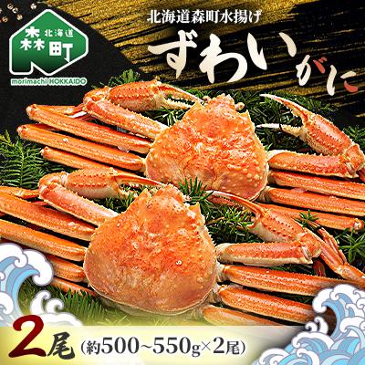 ふるさと納税 森町 北海道森町水揚げずわいがに2尾(約550〜650g)