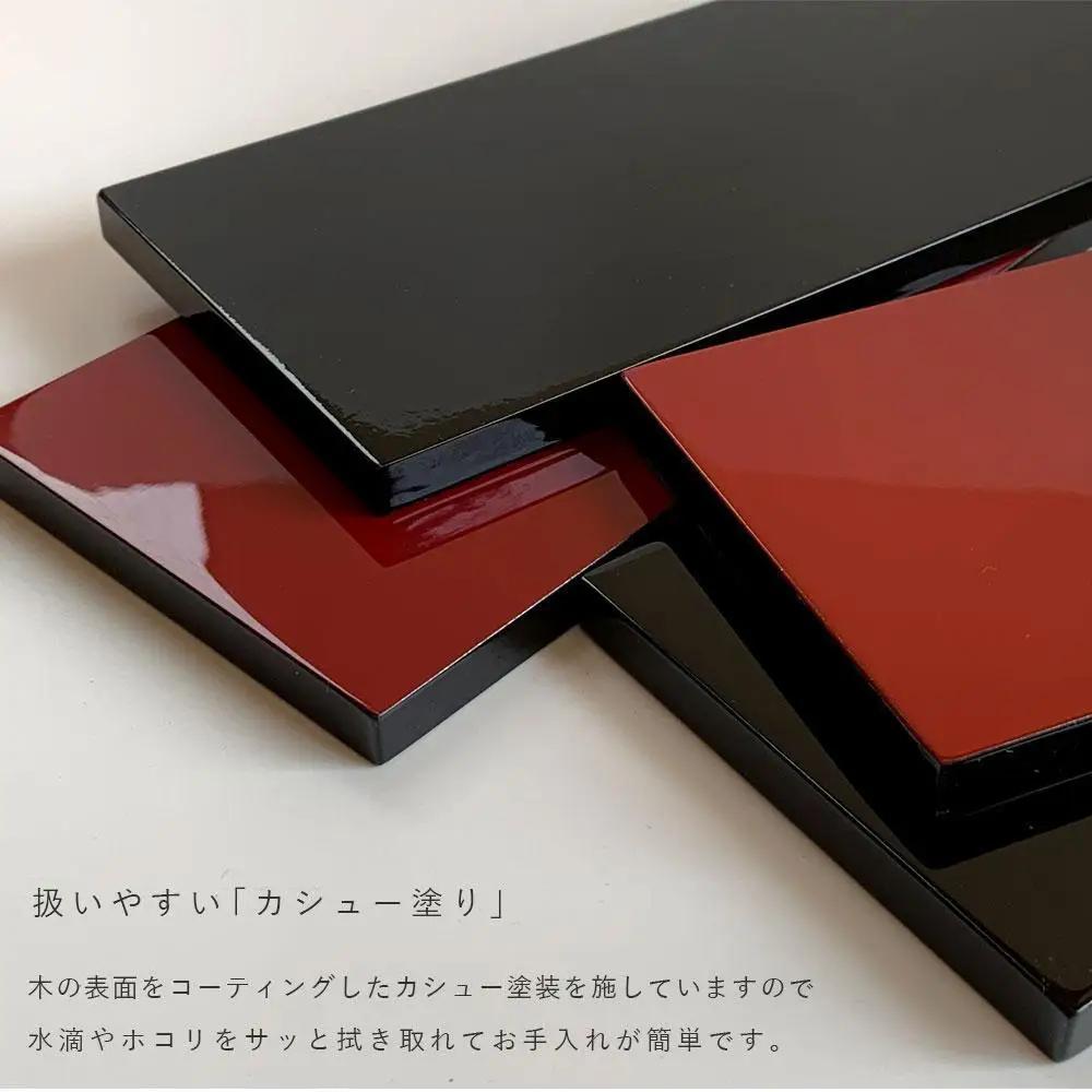 木製 短冊板 花台 敷板 黒/朱 7号(21cm)【YG355】