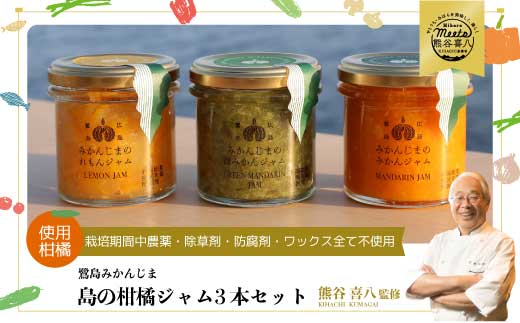 【熊谷喜八監修】 鷺島みかんじまジャム ３本セット（140g×3個） れもんジャム みかんジャム 青みかんジャム 広島 三原 佐木島 鷺島みかんじま レモン みかん フルーツ 果物 017035