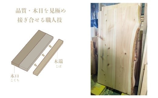 （画像右）一枚板（2枚）を使用した伊勢逢わせ