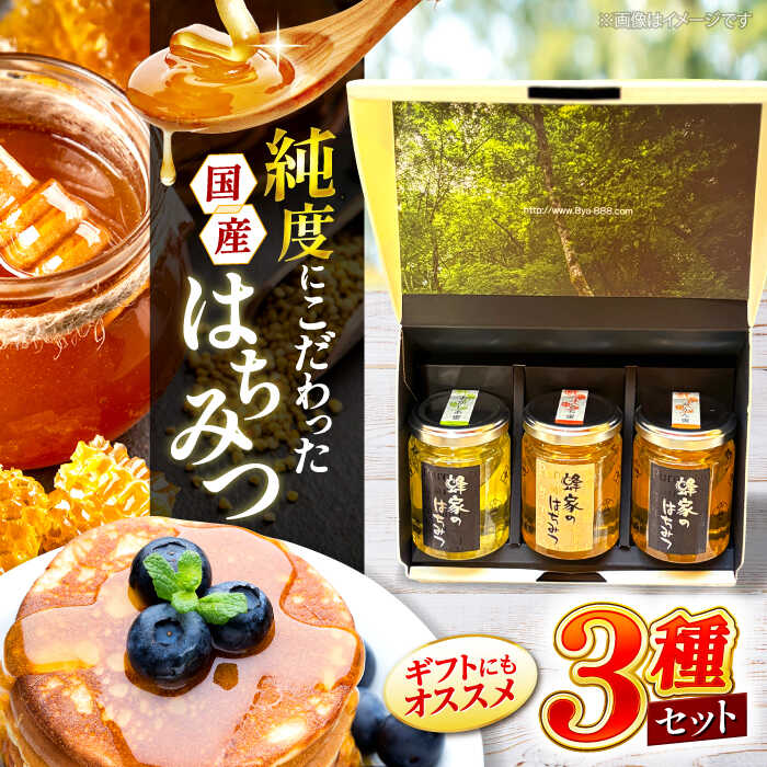 【ふるさと納税】【先行予約】【7月下旬から順次発送】三次はちみつ園 蜂家厳選！はちみつ3種ギフトセット 蜂蜜 ハチミツ お取り寄せ グルメ 三次市/Beemonte[APCB001]