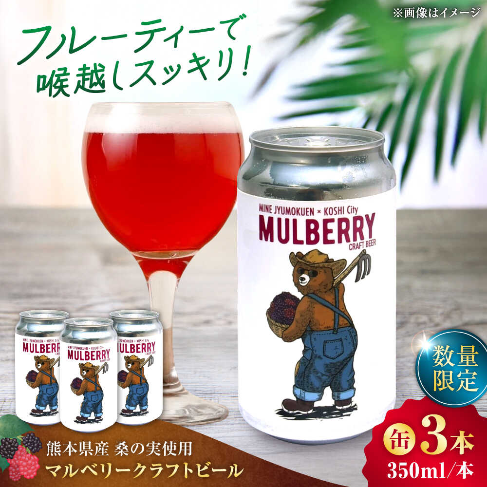【ふるさと納税】【数量限定】マルベリークラフトビール　缶350ml×3本 【株式会社 峯樹木園】 桑の実 桑 クワ ビール クラフトビール お酒 アルコール ギフト プレゼント 贈答 合志市 熊本県 [AYBM025]
