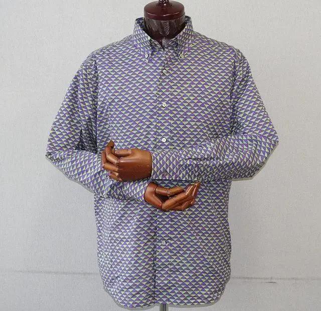 【鷲野染工場】メンズシャツ（鱗）　Ｌサイズ
