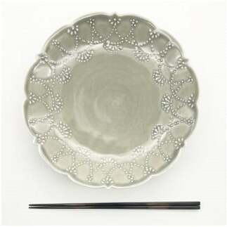 有田焼 惣次郎窯 大串真司 華やぎ 高台コンポート 7寸 グレー 24to3 西富陶磁器 A45-272_イメージ5