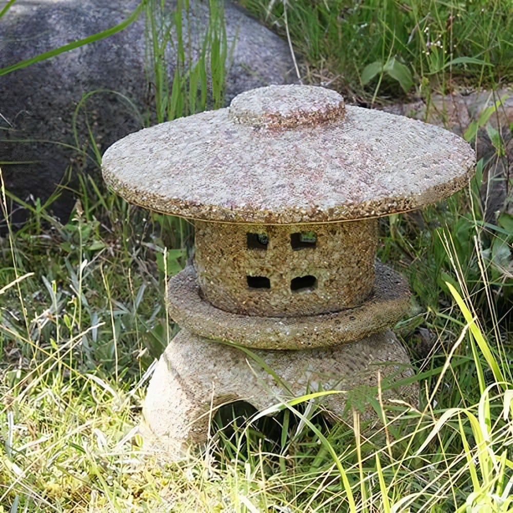 
            信楽焼 陶器製 10号古丸雪見 灯籠（とうろう）
          