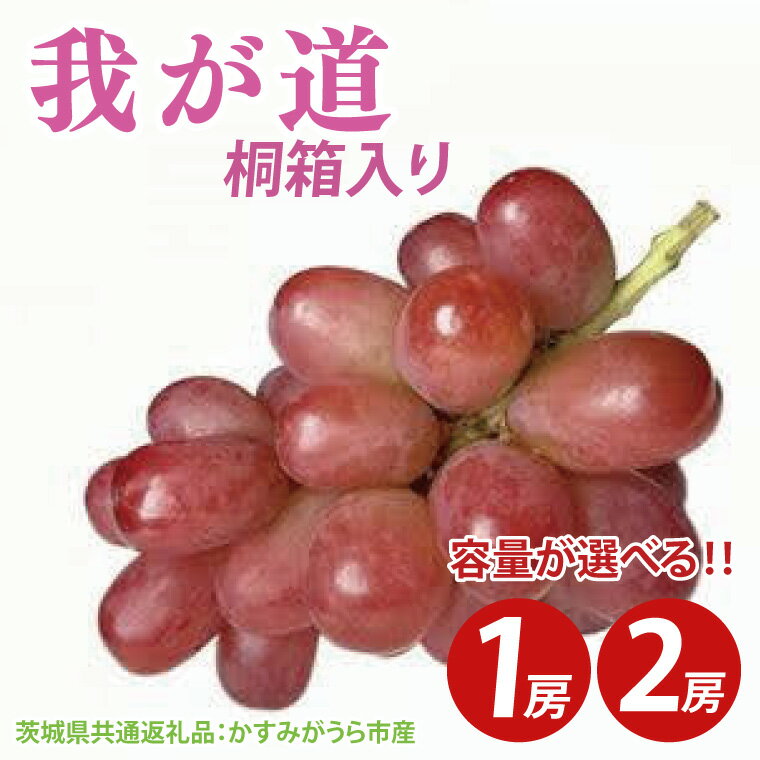【ふるさと納税】【選べる内容量】【先行予約】我が道 桐箱入り1房or2房（茨城県共通返礼品：かすみがうら市産）　※2025年9月初旬～2025年10月下旬頃に順次発送予定（CD047）