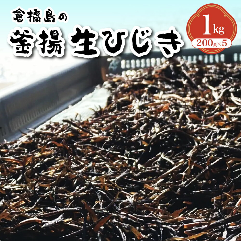 【ふるさと納税】「2025年12月～発送予定」食べたことある？ 釜揚 生ひじき 1kg ( 200g × 5袋 ) / 海藻 鉄釜 薪だき ヒジキ 冬限定 天日 乾燥 乾燥ひじき 国産 鉄分 KICHIAMI 瀬戸内 産地直送 送料無料 お取り寄せ 広島県 呉市 石野水産