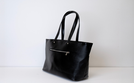 トートバッグ　ブラック (シルバー)  | バッグ 鞄 ファッション 小物 本革 革製品 赤穂市