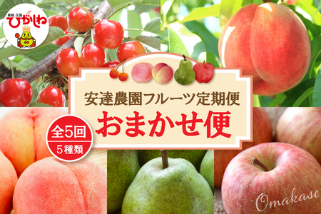 【2026年 5回定期便】安達農園フルーツ定期便 おまかせ便 安達農園提供 山形県 東根市 hi037-011（サクランボ さくらんぼ 佐藤錦 フルーツ 果物 くだもの クダモノ もも 桃 白桃 ピーチ 品種お任せ ラフランス 梨 西洋梨 洋ナシ りんご 林檎 アップル 定期便 2026年産 令和8年 セット コース 先行予約 人気 ふるさと納税 ヤマガタケン やまがたけん ヒガシネシ ひがしねし）