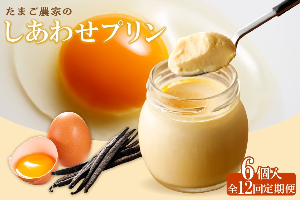 
            【定期便12ヶ月】たまご農家のしあわせプリン 6個セット
          