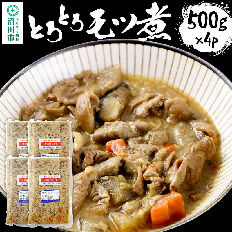 【ふるさと納税】群馬県産 豚肉 とろとろモツ煮 500g×4パック 肉の長門 [とろとろ トロトロ もつ モツ ほるもん ホルモン 柔らか やわらか]
