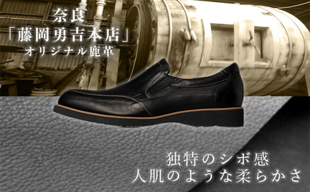 倭イズム 鹿革紳士靴　YA3302　ブラック 23.5cm