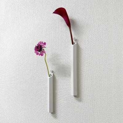 ふるさと納税 五霞町 五角アルミパイプを使用!壁掛け一輪挿し2本セット　FNVS1-WH(ホワイト)