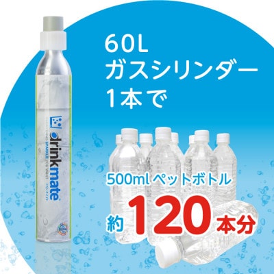 炭酸水メーカードリンクメイト アタッチメント付き60L予備用ガスシリンダー2本/HF008-SJ【配送不可地域：沖縄県】