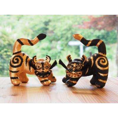 ふるさと納税 郡山市 【ふるさと納税】腰高とら(こしだかとら)Sサイズ 金黒 伝統工芸品 張り子 干支 寅年 手づくり |  | 02