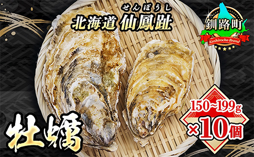 北海道 仙鳳趾名産 牡蠣 150g～199g×10コ+かきナイフ付き かき漁師直送 K3-3 【センポウシ : 釧路町の東 厚岸湾の西 カキの名産地】 仙鳳趾 せんぽうし 牡蠣 生食用 殻付き 生牡蠣 絶品 産地直送  殻付き牡蠣 北海道 釧路町 釧路超 特産品