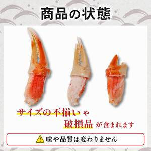 訳あり ボイルズワイカニ 爪カット 500g｜ボイル ズワイ ズワイガニ 海鮮 シーフード 蟹 カニ かに 簡単 時短 冷凍 おかず お弁当 愛媛県 松前町 送料無料【OKR012】