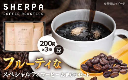 コーヒー豆 SHERPA COFFEE ROASTERS フルーティな香味おまかせセット 200g×3パック 飲料類 飲み物 ドリンク 珈琲 コーヒー 豆 珈琲豆 焙煎 自家焙煎 スペシャルティコーヒー ブレンド ブレンドコーヒー ストレート コク 香り 高品質 喫茶店 カフェ 詰め合わせ 飲み比べ セット ギフト プレゼント 贈り物 贈答 おすすめ 人気 岐阜 / いわと [ANGC006]