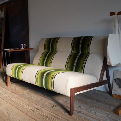 ふるさと納税 富田林市 A Sofa(エーソファ)幅150cm　グリーンストライプ【SWOF】 |  | 01