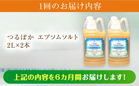【6回定期便】エプソムソルト うるおい入浴液「つるぽかエプソムソルト」2L×2個/ 恵那市 / 回生堂 [AUAU019]