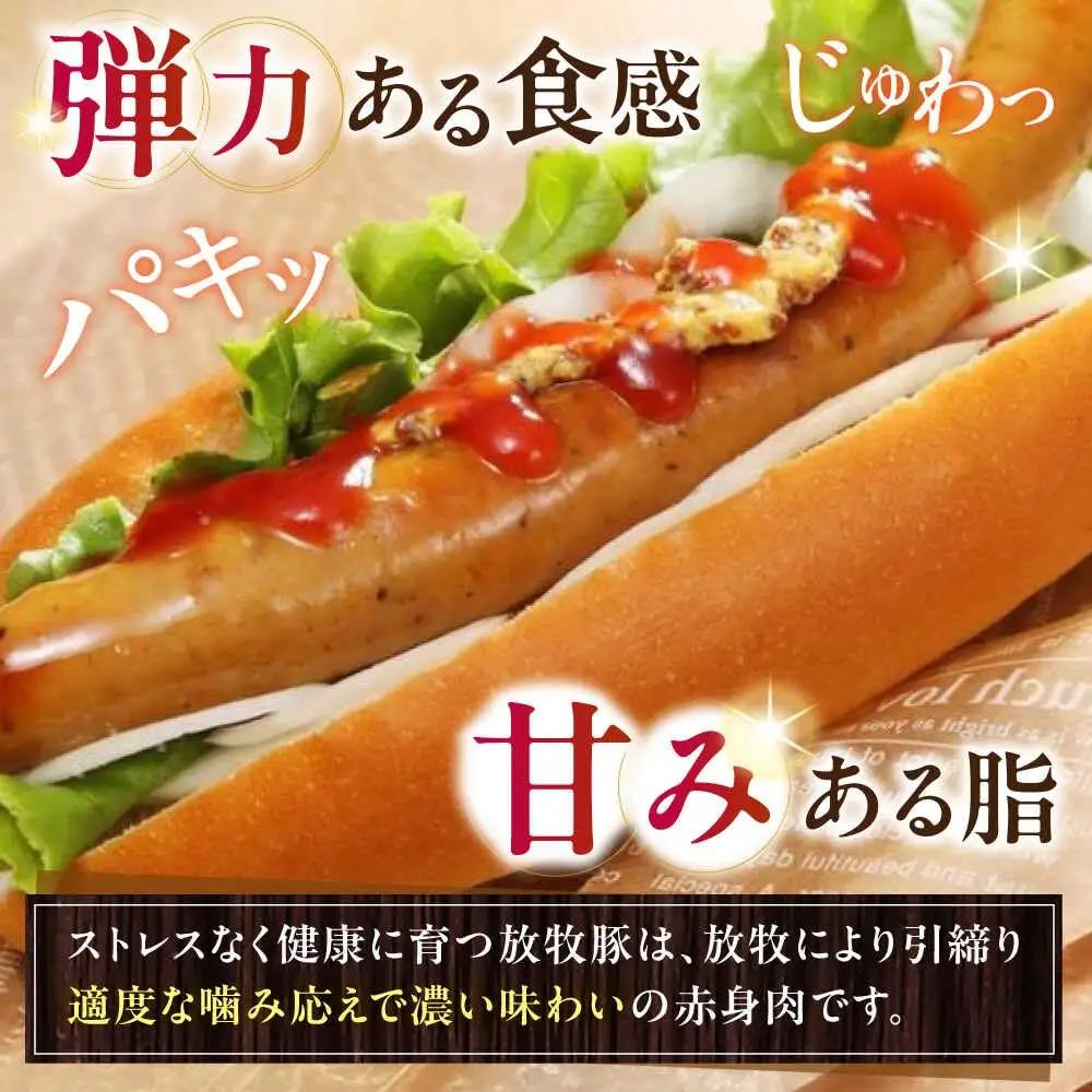 放牧豚 粗挽きウインナー ホットドッグ用　900g(20本) 豚肉 ソーセージ 無添加 無塩せき 北海道 [AXBA089]