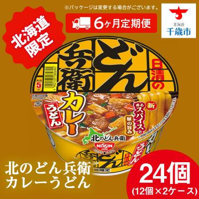 ふるさと納税 千歳市 【定期便6カ月】日清 北のどん兵衛 カレーうどん [北海道仕様]24個