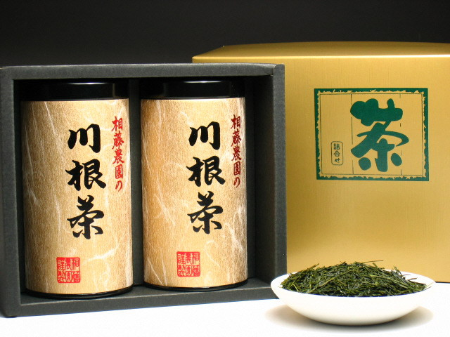 
16-2 お茶 茶葉 静岡茶 川根茶/ 初摘み・大はしり100ｇ缶詰合せ（ギフト包装）

