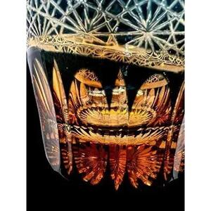 切子グラス（漆技） オールドグリーン