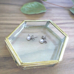 2001 真珠ピアス・ハート（淡水本真珠・ボタン） 淡水真珠 贈り物 かわいいアクセサリー カジュアル オシャレ クリスマスプレゼント 