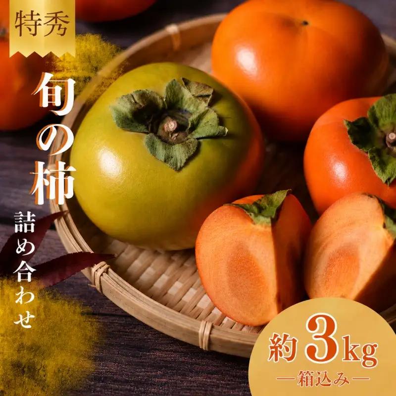旬の 柿 詰め合わせ 3kg 特秀 / 詰め合わせ かき 甘い 太秋柿 紀ノ川柿 富有柿 早秋柿 3kg 珍しい 希少 和歌山産 ※2026年10月上旬～11月下旬に順次発送【frt504-p-tume-3】