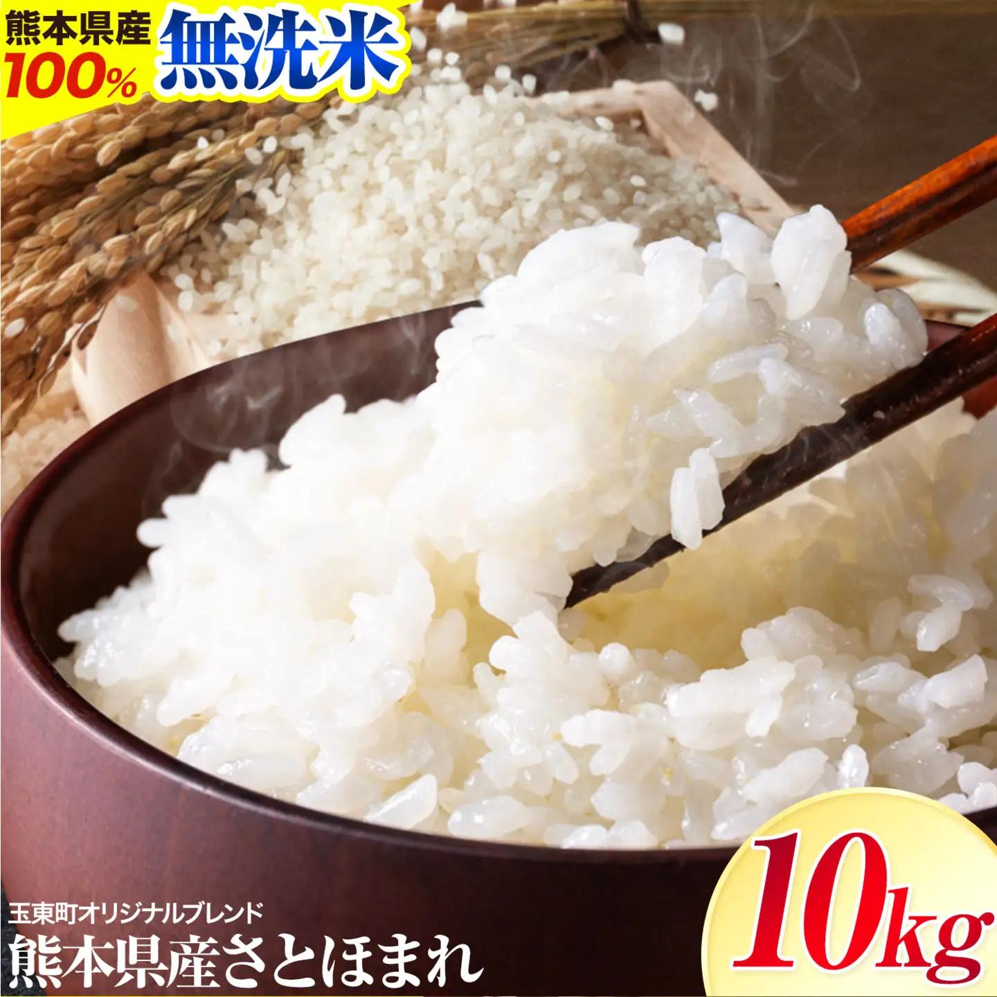 熊本 県産 さとほまれ 10kg ご家庭用 無洗米 熊本