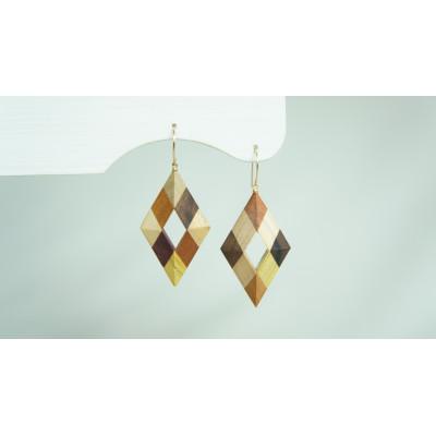 ふるさと納税 日南町 Wood Crystal　ダイヤピアス