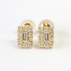 甲府市発 k18イエローゴールド ダイヤモンド ピアス 0.3ct [PS-0766YG]