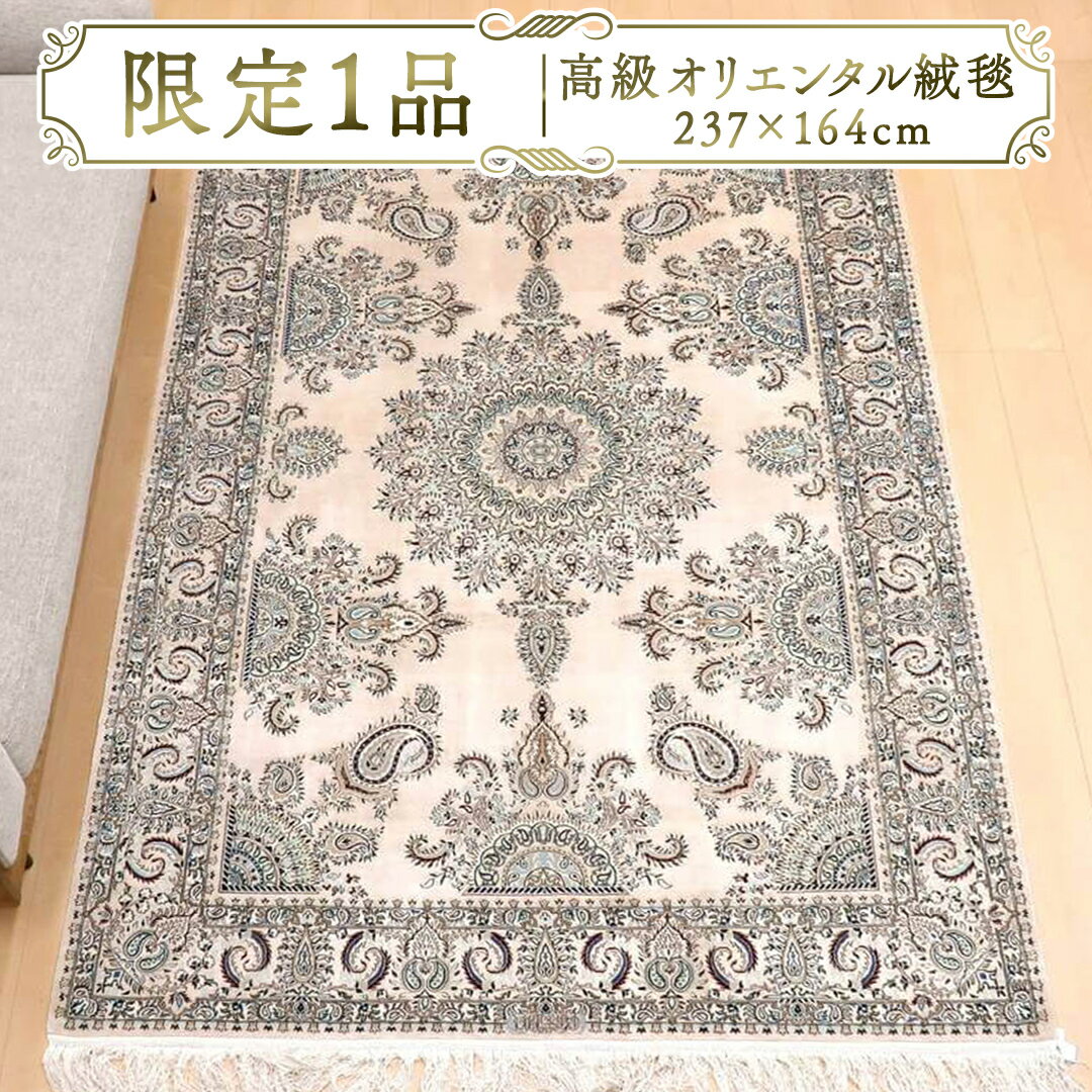 【ふるさと納税】【限定1品】高級 ペルシャ 絨毯 ナイン産 ハビビアン工房 シルク 237×164cm（FL-22176） キリム 絨毯 ギャッベ ラグ 手織り 最高級 天然 アンティーク じゅうたん カーペット
