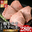 【ふるさと納税】＜数量限定＞希少部位！和牛モモステーキ(トモサンカク)(約280g・約70g×4P)鹿児島県産 国産 長島町 特産品 鹿児島県産和牛 和牛 ワギュウ モモ肉 トモサンカク 友三角 モモステーキ 牛【ナンチク】nanchiku-1025