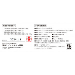 東急リゾートタウン蓼科利用券(1,000円分×9枚)2026年6月1日から6か月間有効チケット_旅行券・チケット   _【1421740】