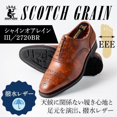 ふるさと納税 墨田区 スコッチグレイン「シャインオアレインIII」 No.2720 ブラウン 24.0cm EEE 紳士靴