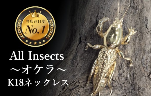 
                  【18金ネックレス】オケラ　幻の昆虫アートジュエリーAll insects【個数限定】CB-69
                