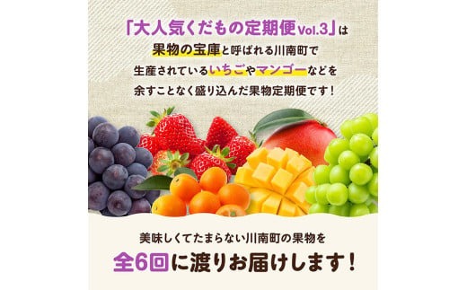 【6ヶ月定期便】大人気くだもの定期便Vol.3【 川南町産 くだもの いちご イチゴ きんかん マンゴー シャインマスカット ピオーネ  】[C11705t6]