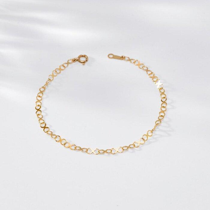 【ふるさと納税】【K10イエローゴールド チェーンブレスレット】個性的なインフィニティチェーン 存在感あふれるデザイン 長さ17cm　SB1008-K10 / 金 ゴールド ジュエリー アクセサリー ギフト プレゼント レディース シンプル 定番