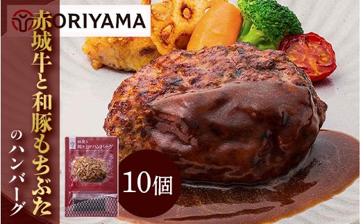 
                  赤城牛と和豚もちぶたのハンバーグ10個詰め合せセット（ソース付き） セット レトルト 食品 湯せん 湯煎 一人暮らし 家族 お手軽 F4H-0850
                