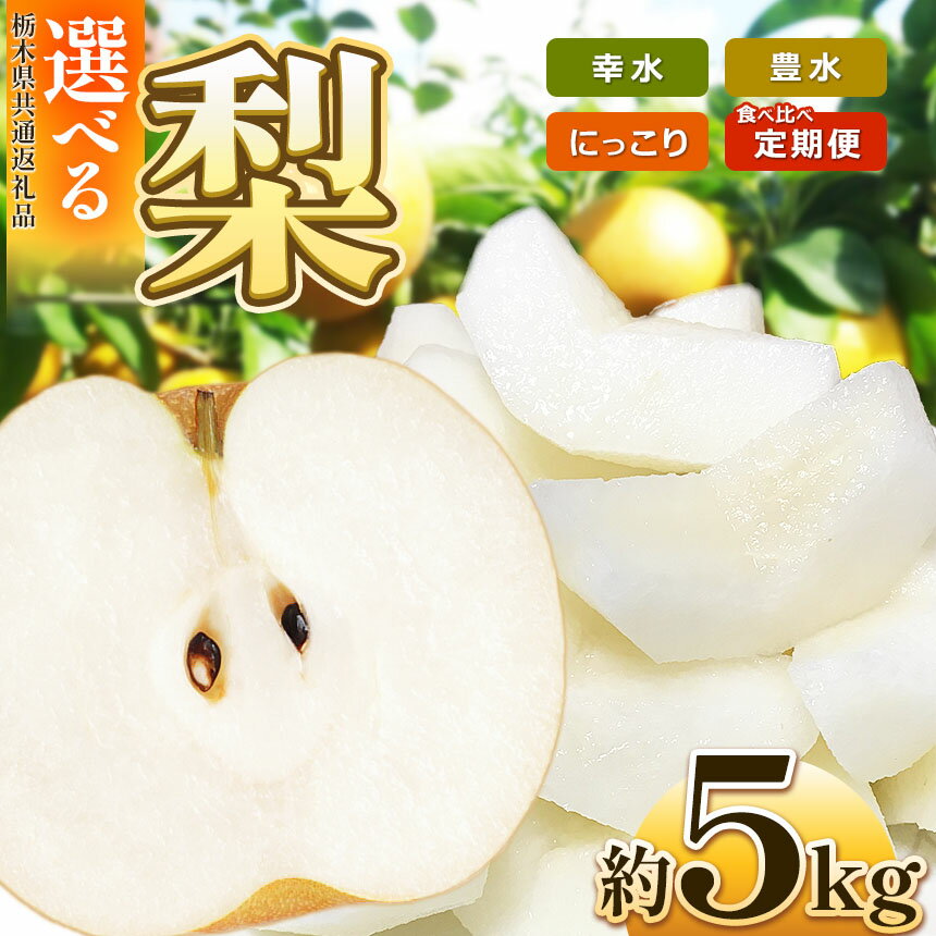 【ふるさと納税】【2025年先行予約】 栃木産 幸水 or 豊水 or にっこり or 食べ比べ3回定期便 約5kg | 梨 なし 大きい フルーツ デザート 果汁 ジューシー 甘い 高糖度 柔らか 果肉 旬 品種 果物 くだもの 栃木県 送料無料