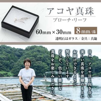 ふるさと納税 佐伯市 アコヤ真珠 ブローチ リーフ (8mm珠) |  | 03